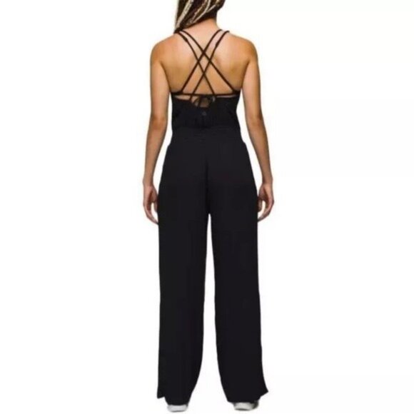 🌻NEW w.tags prAna MEDIUM Black Fernie Wide Leg Jumpsuit - Picture 6 of 11